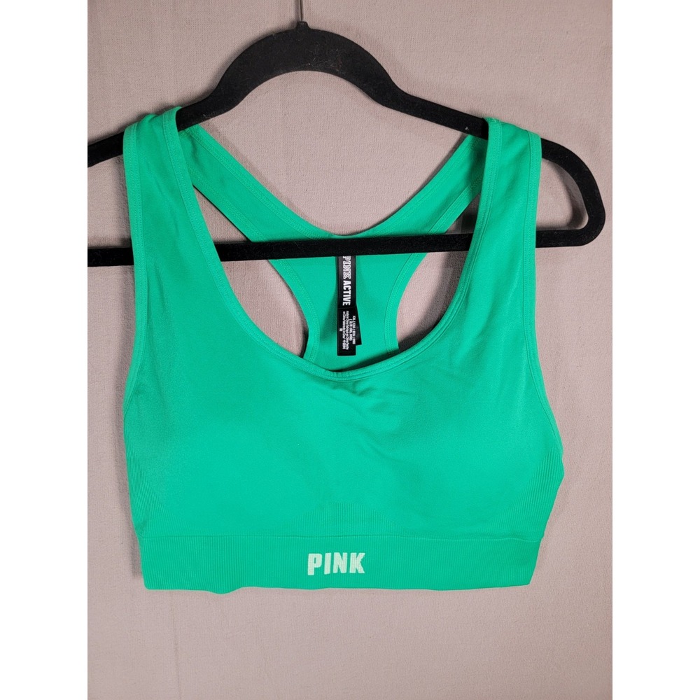 Victorias Secret PINK Active Seamless Sports Bra XXL Emerald Green Racerback